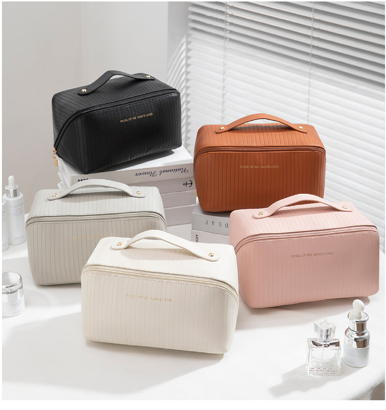 Trousse de Maquillage Verticale pour Femmes Grande Capacité et Portable