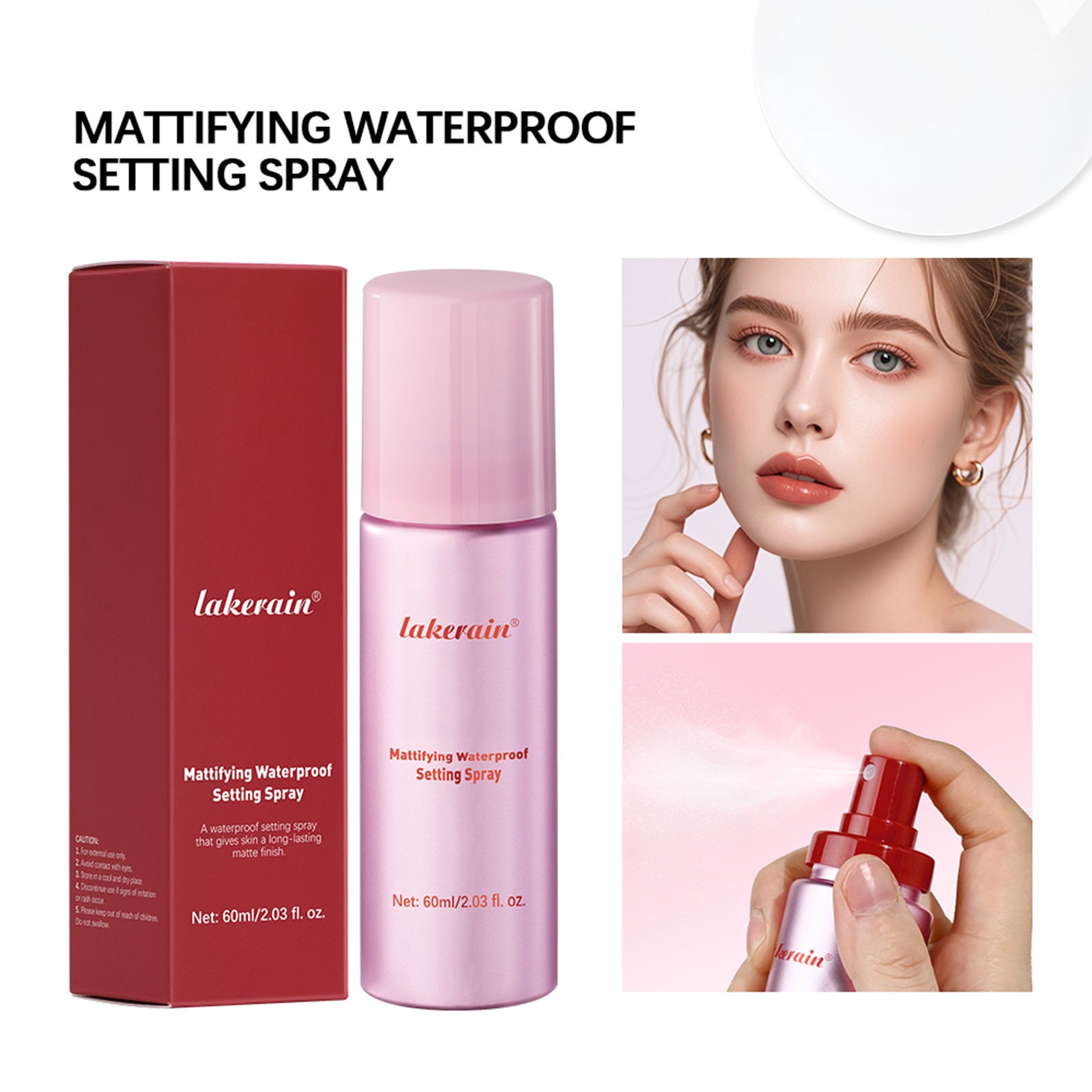 Spray fixateur de maquillage longue tenue effet mat imperméable