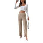 Pantalon droit femme fendu sur les côtés, très tendance