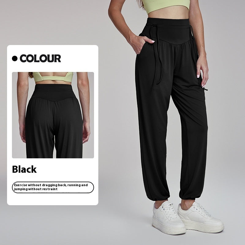 Pantalon fuselé droit taille haute ample pour femme