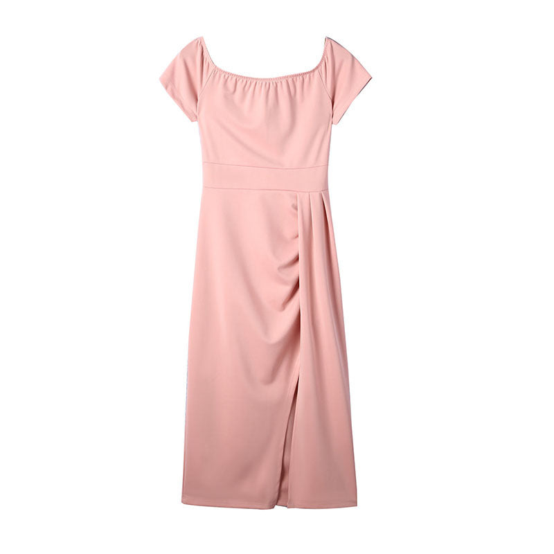 Robe Femme Taille Serrée Couleur Unie Tendance