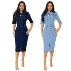 Robe en jean moulante pour femme