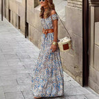 Robe sans manches à épaules dénudées style européen et américain