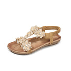 Grandes Sandales Femme Fleur en T Sandales de Plage pour Femme