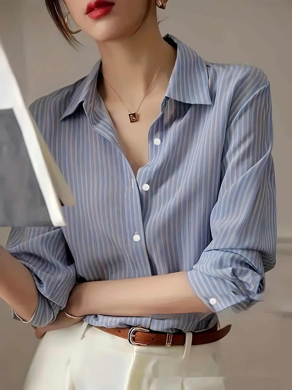 Nouvelle chemise décontractée rayée de printemps pour femme