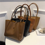 Sacs fourre-tout décontractés de grande capacité pour femmes, sac à bandoulière de shopping de couleur unie avec portefeuille, sac à main pour dames
