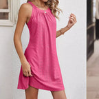 Gilet Robe Sans Manches Femme Creux au Crochet