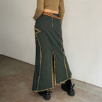 Women's Five-pointed Star Retro Fishtail Denim Skirt