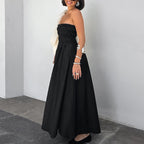Robe noire bustier taille haute femme
