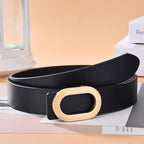 Ceinture pour femme à boucle ovale en alliage, simple et polyvalente