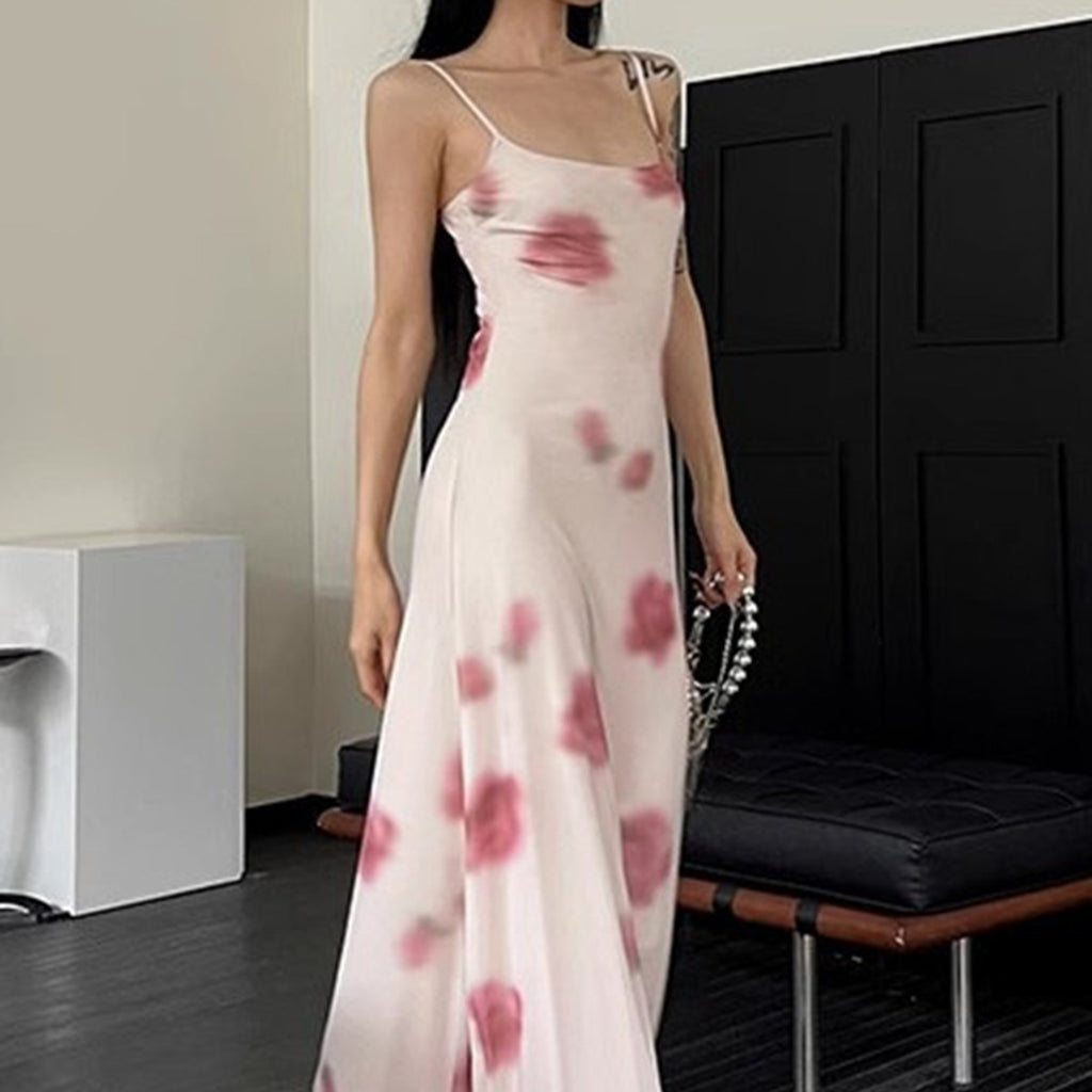 Printed Stretch Mesh Camisole Dress Women