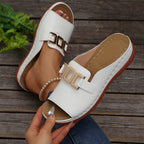 Sandales compensées Ins Chain Chaussures d'été à plateforme pour femme Sandales à bout ouvert Épaisses Chaussures romaines