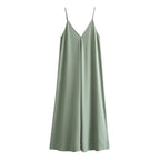 Caraco polyvalent, robe mi-longue élégante, couleur unie