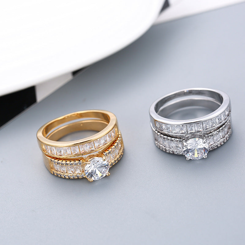 Bagues de fiançailles fantaisie en diamants simulés, très vendues