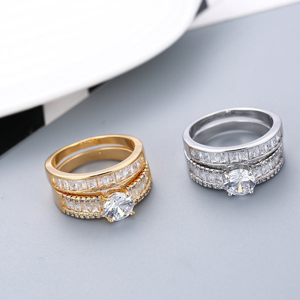 Bagues de fiançailles fantaisie en diamants simulés, très vendues