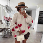 Pull en maille lâche color-block pour femme