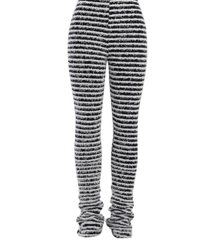 Pantalon slim sexy rayé en laine pour femme