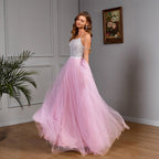 Robe de mariée éblouissante en maille et sequins