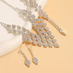 Collier bracelet boucles d'oreilles en forme de diamant pour femmes