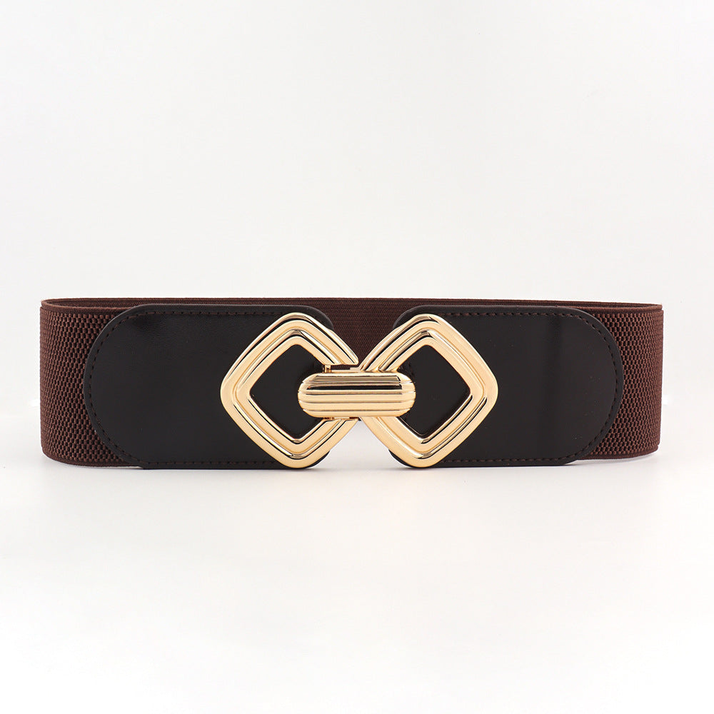 Décoration de joint de taille large pour femme avec ceinture élastique