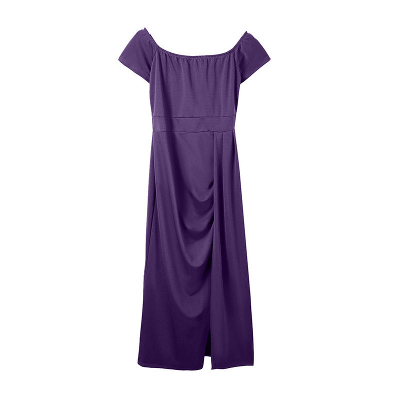 Robe Femme Taille Serrée Couleur Unie Tendance