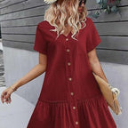 Robe d'été ample en coton et lin pour femme
