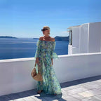 Robe imprimée en mousseline de soie pour les vacances à la plage de Bohème