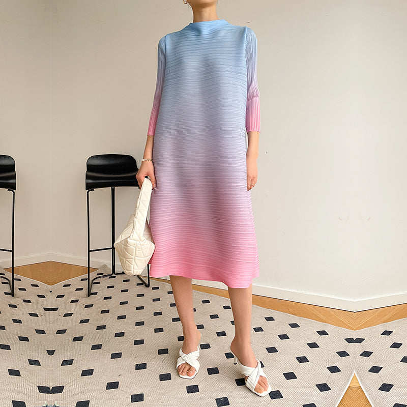 Robe plissée grande taille pour femmes
