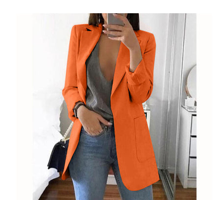 Blazer cardigan fin à revers élégant