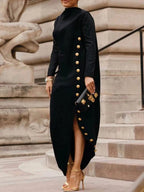 Robe décontractée fendue simple pour femme