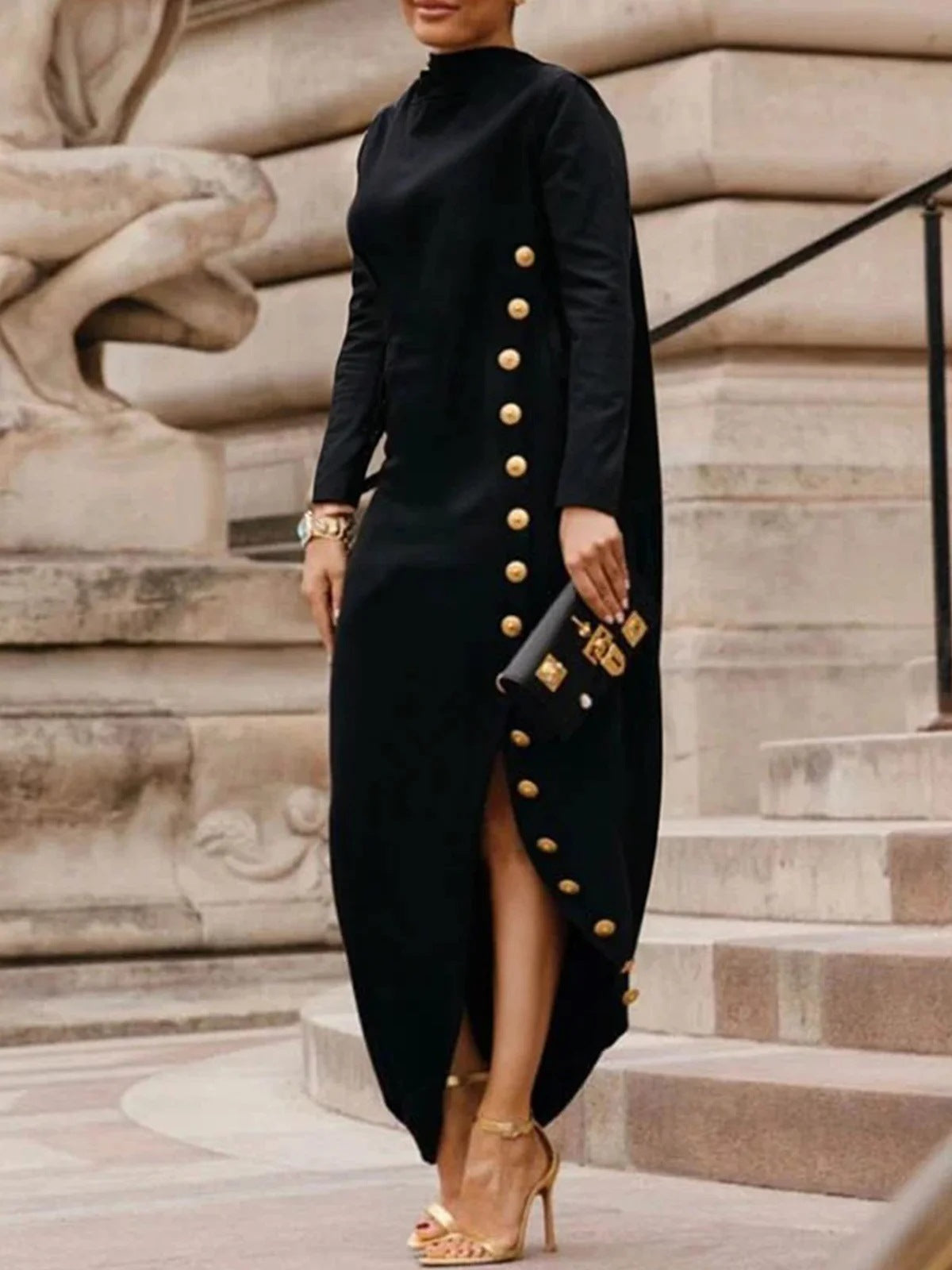 Robe décontractée fendue simple pour femme