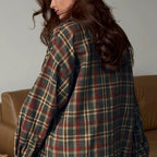 Chemise décontractée polyvalente à manches longues style rétro pour femmes