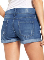 Short en jean déchiré et effiloché pour femme