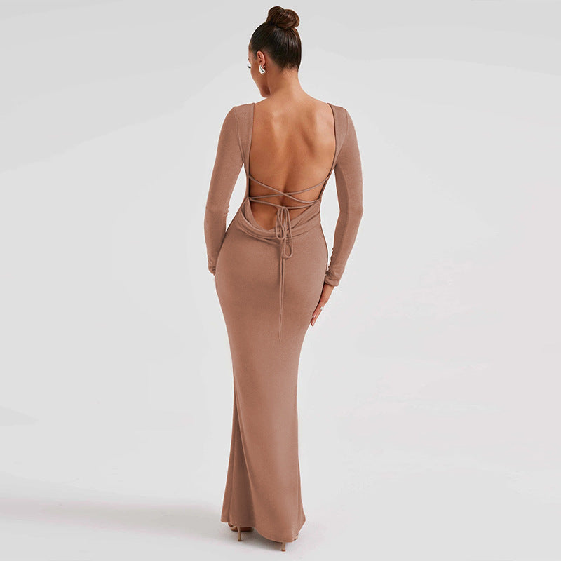 Robe élégante femme à lacets croisés