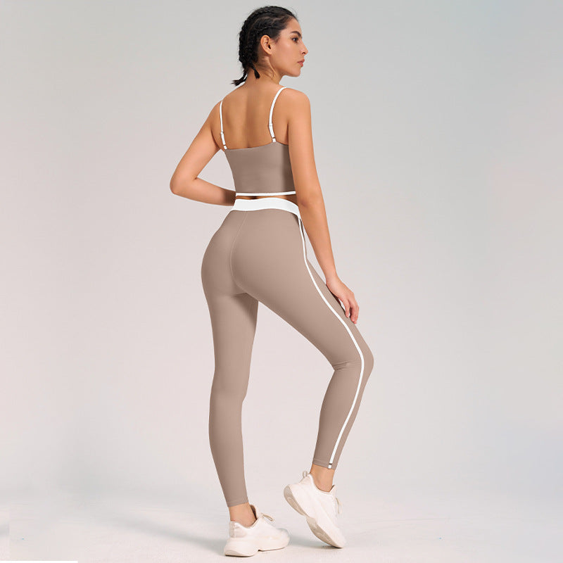 Sports Yoga Suit Two-piece Set Nude Feel Double-sided Sanding Outdoor