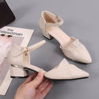 Sandales à talons épais pour femme, à boucle, grande taille