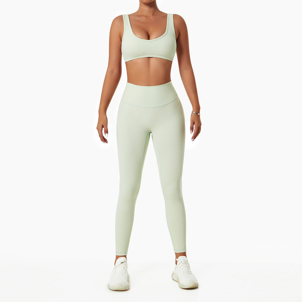 Ensemble de fitness respirant pour la course à pied – Ensemble de yoga effet seconde peau