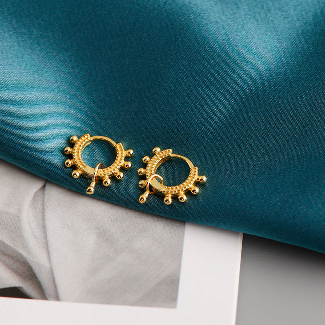 Boucles d'oreilles en acier inoxydable pour femmes Cadeaux minimalistes Bijoux de mariée uniques Hover Image