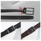 Ceinture réversible 2-en-1 pour femme, ceinture en cuir avec boucle à ardillon simple pour costumes, jeans, uniformes