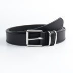 Ceintures Homme et Femme Style Simple Décontracté Rétro Boucle Carrée Argentée Métal Tête de Bouton Mode Assortie