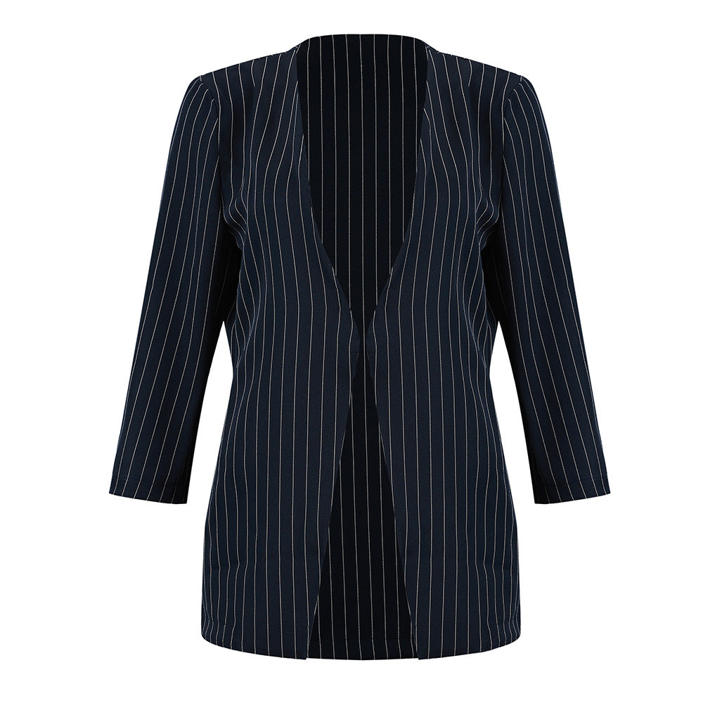 Blazer en jean rayé style britannique
