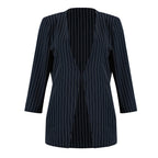 Blazer en jean rayé style britannique