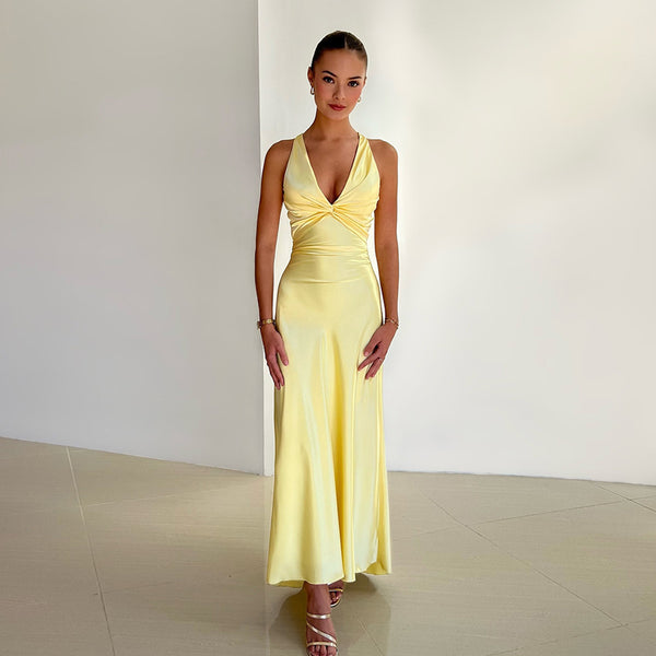 Robe en satin pour femme, coupe ajustée, style personnalisé