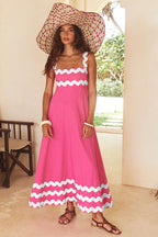 Nouvelle robe longue à bretelles imprimée Printemps-Été pour femmes