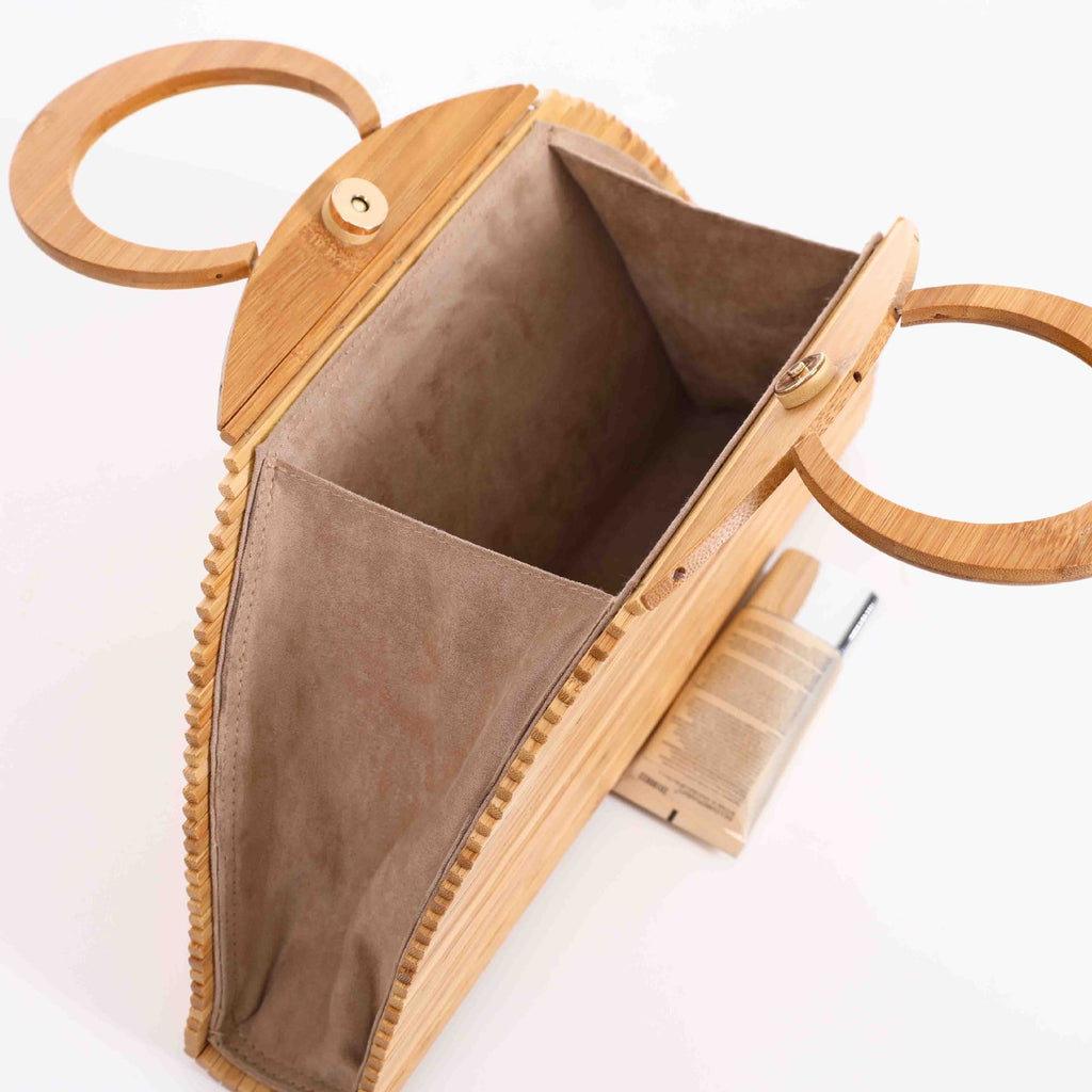 Pochette en bambou tressé Sac à main en bambou naturel