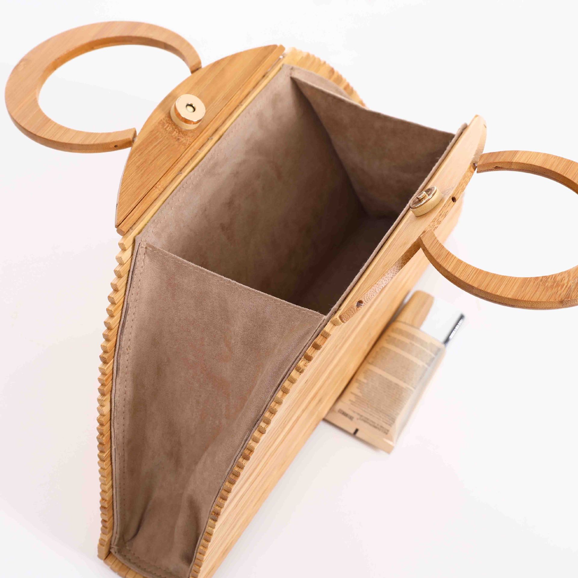 Pochette en bambou tressé Sac à main en bambou naturel