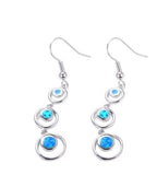 Boucles d'oreilles HAIMIS en opale de feu bleue, grande vente, pour femmes, bijoux fantaisie - Cœur, boîte cadeau offerte