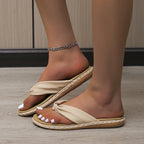 Claquettes Tongs Sandales D'Été Plates De Plage Pour Femmes À Bout Ouvert Et Nœud