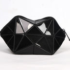 Trousse de Toilette Géométrique pour Femmes, Trousse de Maquillage à Fermeture Éclair, Organisateur de Cosmétiques Léger et Pliable pour Voyage