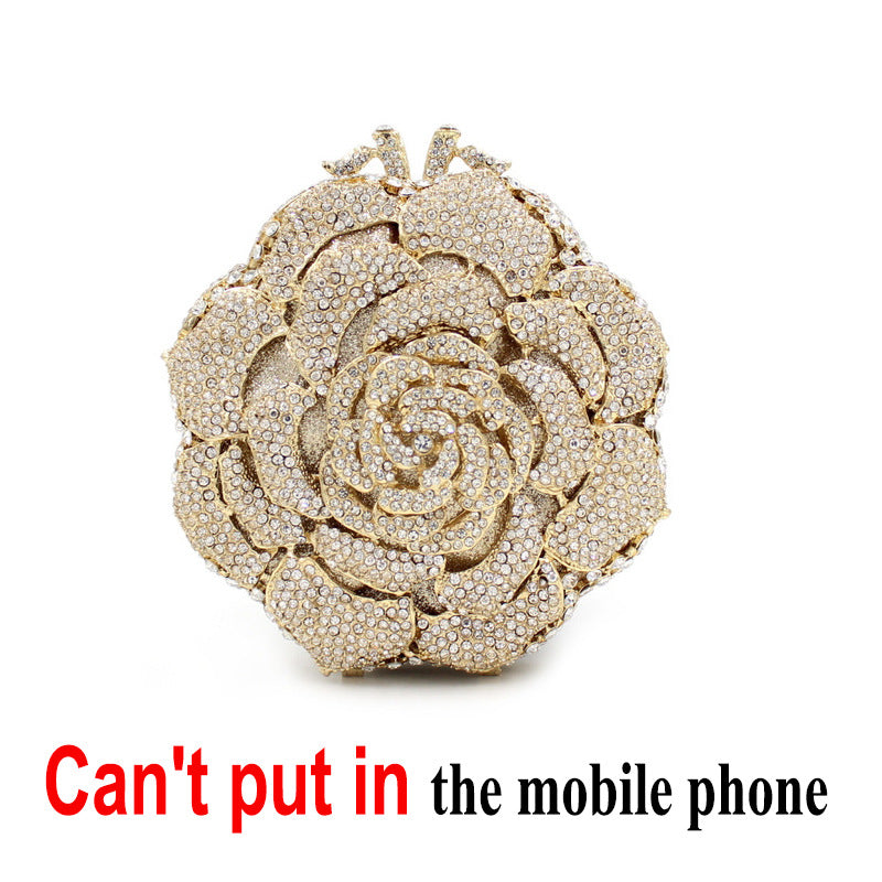 Sac à main creux en strass rose pour femme
